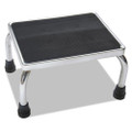 Foot Stool, 1-step, 16w X 12d X 8.25h, Steel, Chrome/black Mat Foot Stool, 1-step, 16w X 12d X 8.25h, Steel, Chrome/black Mat