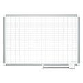 Grid Planning Board W/ Accessories, 1 X 2 Grid, 36 X 24, White/silver