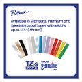 Tze Standard Adhesive Laminated Labeling Tapes, 0.47" X 26.2 Ft, Black On White, 2/pack
