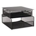 Onyx Hanging Organizer With Drawer, Under Desk Mount, 3 Compartments, Steel Mesh, 12.33 X 10 X 7.25, Black