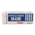 Hi-polymer Eraser, For Pencil Marks, Rectangular Block, Medium, White, 3/pack
