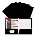 Laminated Two-pocket Folder, Cardboard Paper, 100-sheet Capacity, 11 X 8.5, Black, 25/box