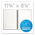 Royale Wirebound Business Notebooks, 1 Subject, Medium/college Rule, Black/gray Cover, 11.75 X 8.25, 96 Sheets