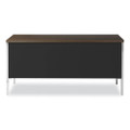 Double Pedestal Steel Credenza, 60w X 24d X 29.5h, Mocha/black