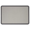 Contour Fabric Bulletin Board, 48 X 36, Gray Surface, Black Plastic Frame