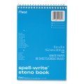 Spell-write Wirebound Steno Pad, Gregg Rule, Randomly Assorted Cover Colors, 80 White 6 X 9 Sheets