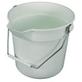 Deluxe Heavy-duty Bucket, Gray, Polypropylene, 10qt, 10 5/8dia X 10 1/4h
