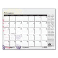 Recycled Desk Pad Calendar, Wild Flowers Artwork, 22 X 17, White Sheets, Black Binding/corners,12-month (jan-dec): 2022