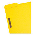 Top Tab Colored Fastener Folders, 2 Fasteners, Letter Size, Yellow Exterior, 50/box