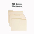 Reinforced Tab Manila File Folders, 1/3-cut Tabs: Assorted, Letter Size, 0.75" Expansion, 11-pt Manila, 100/box