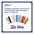 Tze Extra-strength Adhesive Laminated Labeling Tape, 0.47" X 26.2 Ft, Black On White