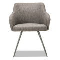 Alera Captain Series Guest Chair, 23.8" X 24.6" X 30.1", Gray Tweed Seat/back, Chrome Base