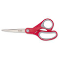 Multi-purpose Scissors, 8" Long, 3.38" Cut Length, Gray/red Straight Handle Multi-purpose Scissors, 8" Long, 3.38" Cut Length, Gray/red Straight Handle