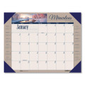 Earthscapes Recycled Monthly Desk Pad Calendar, Motivational Photos, 22 X 17, Blue Binding/corners, 12-month (jan-dec): 2022