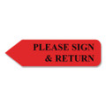 Arrow Message Page Flags In Dispenser, "please Sign And Return", Red, 120 Flags