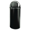 Marshal Classic Container, Round, Polyethylene, 15 Gal, Black