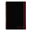 Twin Wire Poly Cover Notebook, 1 Subject, Wide/legal Rule, Black Cover, 11.75 X 8.25, 70 Sheets