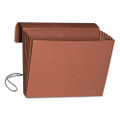 Extra-wide Expanding Wallets W/ Elastic Cord, 5.25" Expansion, 1 Section, Legal Size, Redrope