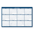 Recycled Poster Style Reversible/erasable Yearly Wall Calendar, 24 X 37, White/blue/gray Sheets, 12-month (jan To Dec): 2022