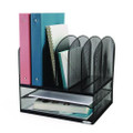 Onyx Mesh Desk Organizer With Two Horizontal And Six Upright Sections, Letter Size Files, 13.25" X 11.5" X 13", Black
