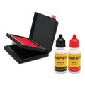 Two-color Stamp Pad With Ink Refill, 2.38" X 4", Red/black Two-color Stamp Pad With Ink Refill, 2.38" X 4", Red/black