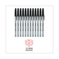 Ballpoint Pen, Stick, Medium 1 Mm, Black Ink, Gray Barrel, Dozen