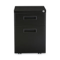 File Pedestal, Left Or Right, 2-drawers: Box/file, Legal/letter, Black, 14.96" X 19.29" X 21.65"
