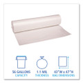 Low Density Repro Can Liners, 56 Gal, 1.1 Mil, 43" X 47", Clear, 10 Bags/roll, 10 Rolls/carton