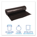 Low Density Repro Can Liners, 56 Gal, 1.6 Mil, 43" X 47", Black, 10 Bags/roll, 10 Rolls/carton