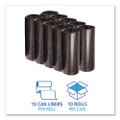 Low Density Repro Can Liners, 60 Gal, 2 Mil, 38" X 58", Black, 10 Bags/roll, 10 Rolls/carton