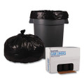 Low Density Repro Can Liners, 60 Gal, 1.2 Mil, 38" X 58", Black, 10 Bags/roll, 10 Rolls/carton