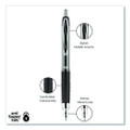 Signo 207 Gel Pen, Retractable, Medium 0.7 Mm, Black Ink, Smoke/black Barrel, Dozen