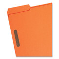 Top Tab Colored Fastener Folders, 2 Fasteners, Letter Size, Orange Exterior, 50/box