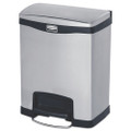 Slim Jim Stainless Steel Step-on Container, Front Step Style, 8 Gal, Black Slim Jim Stainless Steel Step-on Container, Front Step Style, 8 Gal, Black
