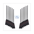 Flag Tipped Poly Lobby Brooms, Flag Tipped Poly Bristles, 38" Overall Length, Natural/black, 12/carton