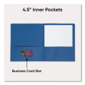 Two-pocket Folder, Textured Paper, 100-sheet Capacity, 11 X 8.5, Dark Blue, 25/box