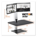 High Rise Electric Dual Monitor Standing Desk Workstation, 28" X 23" X 20.25", Black/aluminum