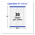 Permanent Trueblock File Folder Labels With Sure Feed Technology, 0.66 X 3.44, White, 30/sheet, 60 Sheets/box