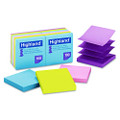 Self-stick Pop-up Notes, 3" X 3", Assorted Bright Colors, 100 Sheets/pad, 12 Pads/pack