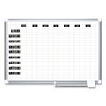 Grid Planning Board, 1 X 2 Grid, 72 X 48, White/silver
