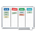 Grid Planning Board, 1 X 2 Grid, 72 X 48, White/silver