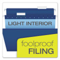 Colored Reinforced Hanging Folders, Legal Size, 1/5-cut Tab, Navy, 25/box