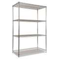 Nsf Certified Industrial 4-shelf Wire Shelving Kit, 48w X 24d X 72h, Silver Nsf Certified Industrial 4-shelf Wire Shelving Kit, 48w X 24d X 72h, Silver