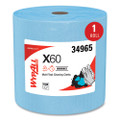 X60 Cloths, Jumbo Roll, 12.5 X 13.4, Blue, 1,100/roll
