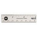 Stainless Steel Office Ruler With Non Slip Cork Base, Standard/metric, 6" Long Stainless Steel Office Ruler With Non Slip Cork Base, Standard/metric, 6" Long