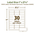 Ecofriendly Mailing Labels, Inkjet/laser Printers, 1 X 2.63, White, 30/sheet, 100 Sheets/pack