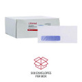 Business Envelope, Address Window, Security Tint, #10, Commercial Flap, Gummed Closure, 4.13 X 9.5, White, 500/box