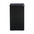 File Pedestal With Full-length Pull, Left Or Right, 3-drawers: Box/box/file, Legal/letter, Black, 14.96" X 19.29" X 27.75"