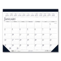 Recycled Two-color Perforated Monthly Desk Pad Calendar, 22 X 17, Blue Binding/corners, 12-month (jan-dec): 2022