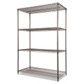Wire Shelving Starter Kit, Four-shelf, 48w X 24d X 72h, Black Anthracite